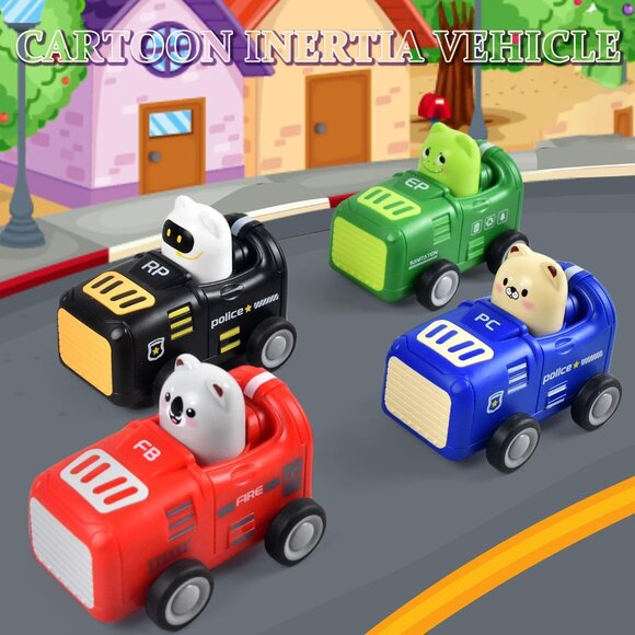 Toddler Cartoon Car Toys for 1 2 3 Year Old Boy Girl Gifts, Press and Go Car Toy - Picture 2 of 6